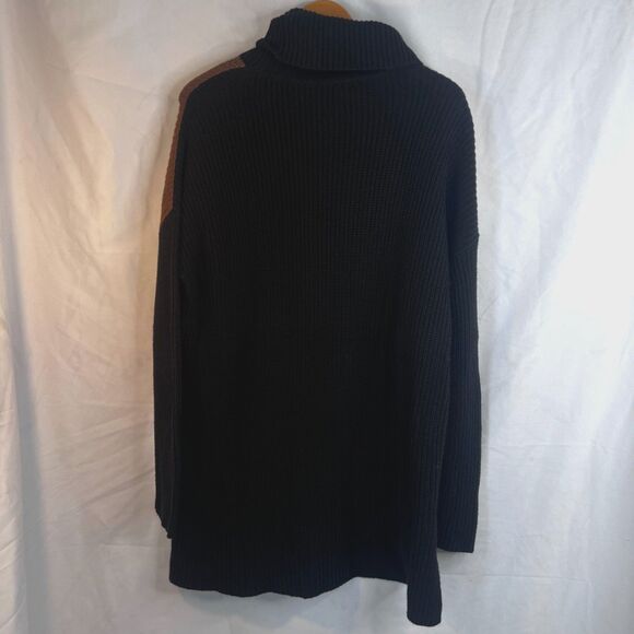 Ann Taylor Cowl Neck Color Block Oversized Tunic Sweater Two Tone Size Large - Picture 2 of 10